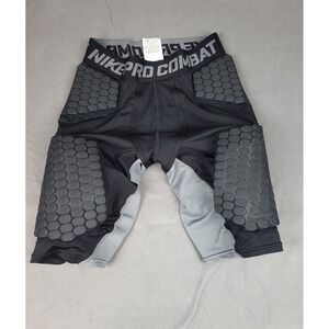 Nike Pro Combat Compression Shorts Boys Medium Black Padded Sports Baselayer